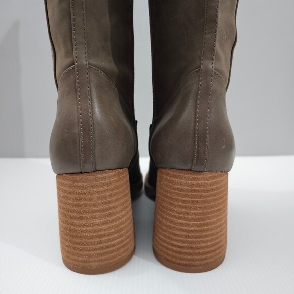 NEW Korks Kork Ease Scarlet Knee High Boot Size 9 Taupe Faux Leather Block Heel - Picture 10 of 16